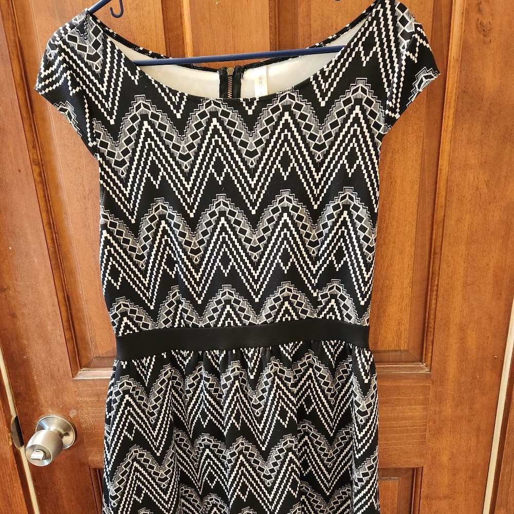 Black and White Patterned Dress